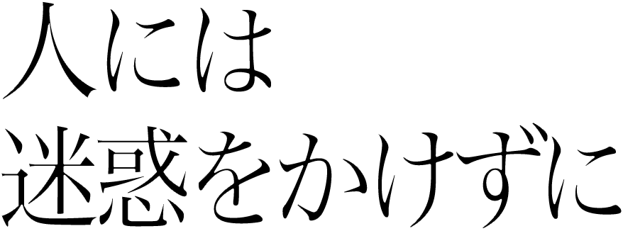 人には迷惑をかけずに