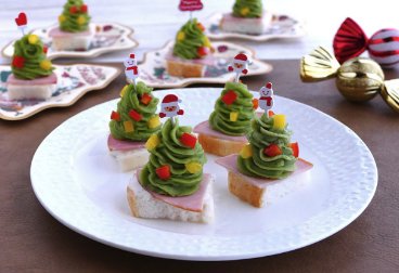 クリスマスツリーのオープンサンド