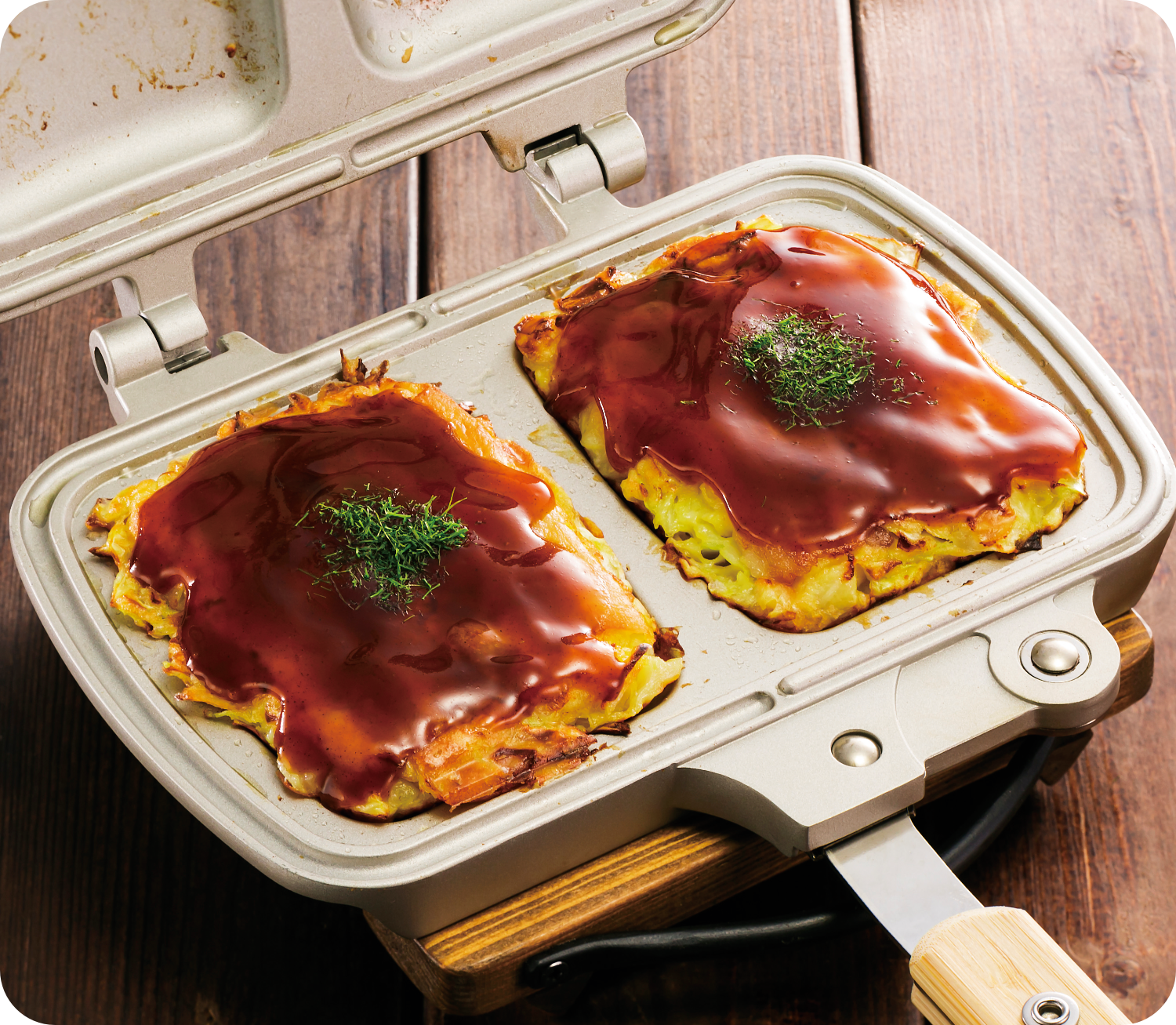 ホットサンドメーカーで関西お好み焼き